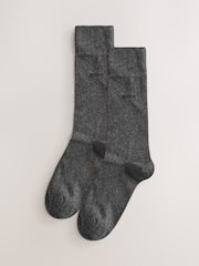 BOSS Grey Regular Length Socks 2 Pack - Image 1 of 3