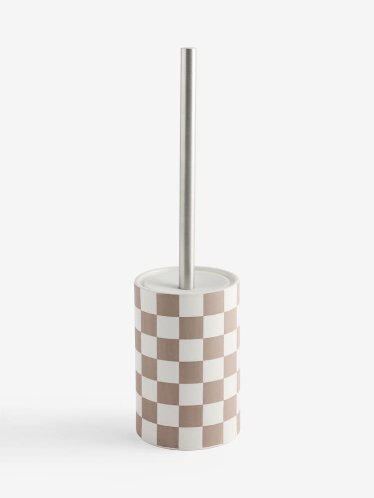 Natural Chequerboard Toilet Brush - Image 2 of 3