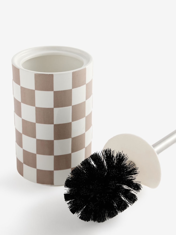 Natural Chequerboard Toilet Brush - Image 3 of 3