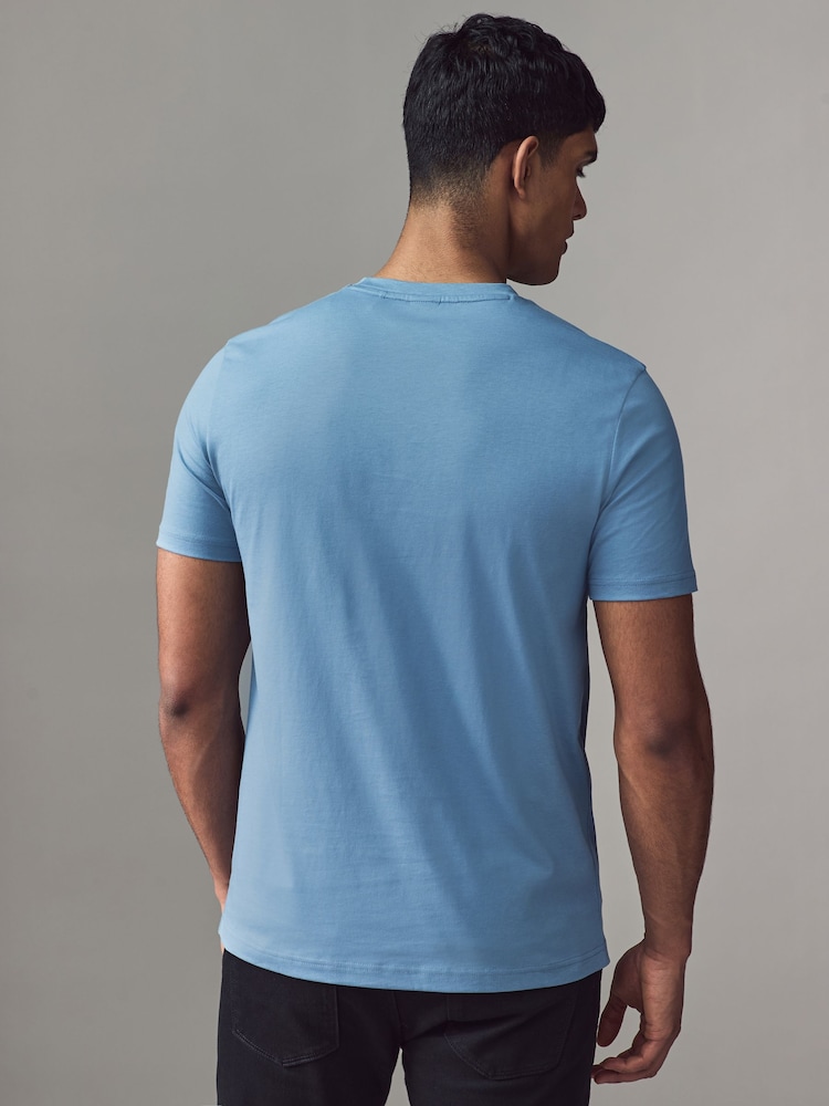 BOSS Blue Large Logo Graphic 100% Cotton T-Shirt - Image 2 of 4