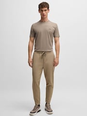 Beige - BOSS T-Shirt aus Baumwolle mit Streifen - Bild 2 von 5