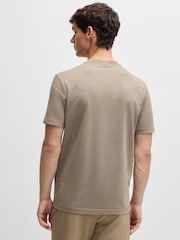 Beige - BOSS T-Shirt aus Baumwolle mit Streifen - Bild 3 von 5