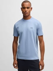 Hellblau - BOSS T-Shirt aus Baumwolle mit Streifen - Bild 1 von 5