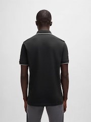 BOSS Black Passertip Logo Patch Slim Fit Pique Polo Shirt - Image 2 of 5