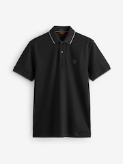 BOSS Black Passertip Logo Patch Slim Fit Pique Polo Shirt - Image 5 of 5