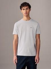 Hellgrau - BOSS T-Shirt aus Baumwolle mit Streifen - Bild 1 von 4