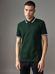 BOSS Green Tipped Paddy 100% Cotton Polo Shirt - Image 1 of 4