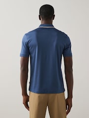 BOSS Blue Light Penrose Slim Fit Striped Collar Polo Shirt - Image 2 of 5