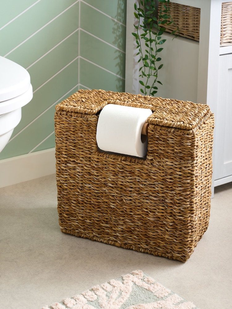 Natural Seagrass Toilet Roll Holder and Storage - Image 1 of 4