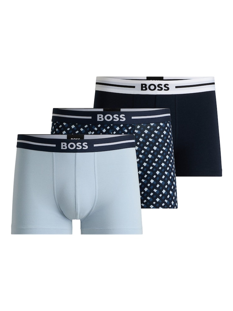 Серый - BOSS Stretch-Cotton Boxers 3 Pack - Image 1 of 11