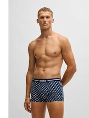 Серый - BOSS Stretch-Cotton Boxers 3 Pack - Image 6 of 11