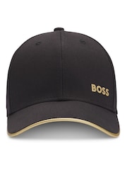 BOSS Logo Print Cotton Twill 100% Cotton Cap - Imagen 2 de 4