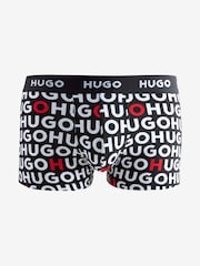 HUGO Red/Black Logo Waistband Cotton Boxers 3 Pack - Image 3 of 6