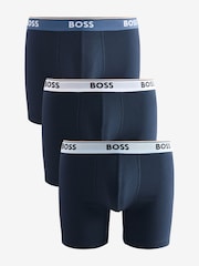 Синий - BOSS Stretch-Cotton Boxers 3 Pack - Image 1 of 10