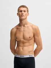 Синий - BOSS Stretch-Cotton Boxers 3 Pack - Image 2 of 10