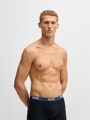 Синий - BOSS Stretch-Cotton Boxers 3 Pack - Image 5 of 10