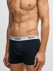 Синий - BOSS Stretch-Cotton Boxers 3 Pack - Image 7 of 10