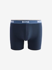 Синий - BOSS Stretch-Cotton Boxers 3 Pack - Image 8 of 10