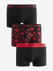 HUGO Natural Valentines Heart 3 Pack Boxers - Image 1 of 5