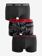 HUGO Natural Logo Waistband Cotton Boxers 3 Pack - Image 1 of 6