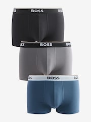 BOSS Blue/Black Stretch Cotton Trunks 3 Pack - Image 1 of 11