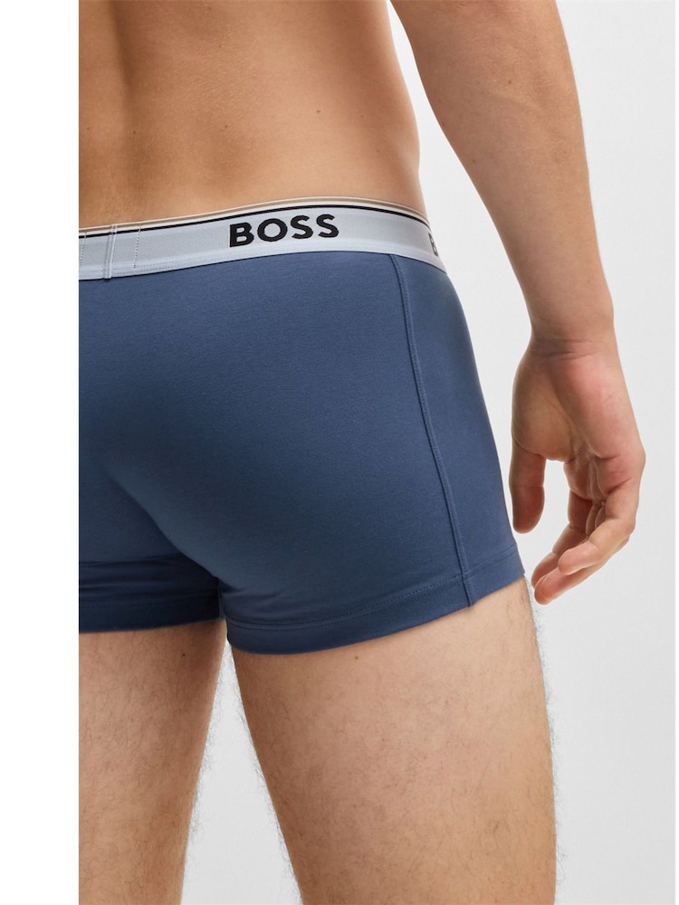 BOSS Blue/Black Stretch Cotton Trunks 3 Pack - Image 11 of 11