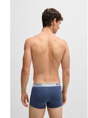 BOSS Blue/Black Stretch Cotton Trunks 3 Pack - Image 7 of 11