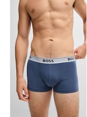BOSS Blue/Black Stretch Cotton Trunks 3 Pack - Image 8 of 11