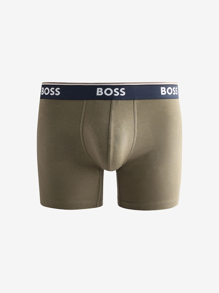 Розовый/Черный - BOSS Stretch-Cotton Boxers 3 Pack - Image 2 of 4
