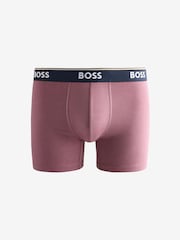 Розовый/Черный - BOSS Stretch-Cotton Boxers 3 Pack - Image 3 of 4