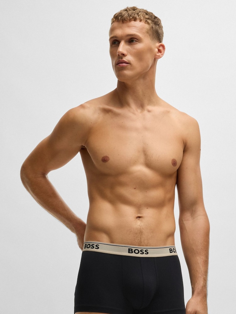 BOSS Black Stretch Cotton Trunks 3 Pack - Image 2 of 10