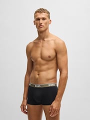 BOSS Black Stretch Cotton Trunks 3 Pack - Image 4 of 10