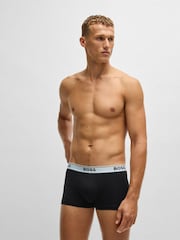 BOSS Black Stretch Cotton Trunks 3 Pack - Image 7 of 10