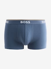 BOSS Grey/Navy Stretch Cotton Trunks 3 Pack - Image 2 of 4