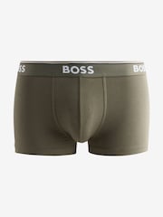BOSS Grey/Navy Stretch Cotton Trunks 3 Pack - Image 3 of 4