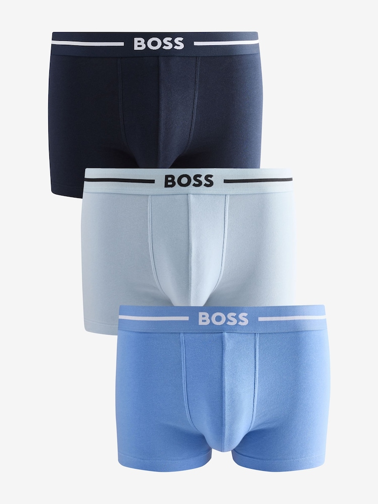 BOSS Blue Stretch Cotton 3-Pack Boxers - Image 1 of 7