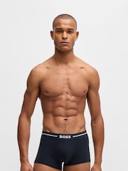 BOSS Blue Stretch Cotton 3-Pack Boxers - Image 3 of 7