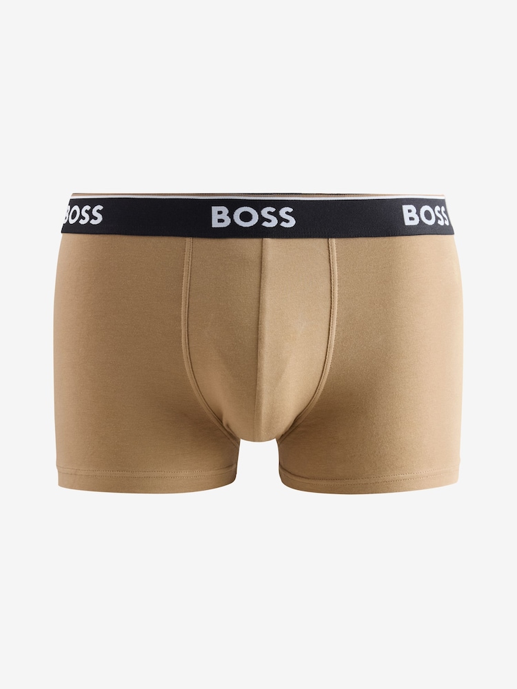 BOSS Beige Logo-Waistband Boxers 3 Pack - Image 2 of 3 BOSS Beige Logo-Waistband Boxers 3 Pack - Image 2 of 3