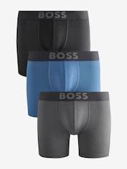 BOSS Multicolour Logo Stretch Mircofibre 3 Briefs - Image 1 of 8
