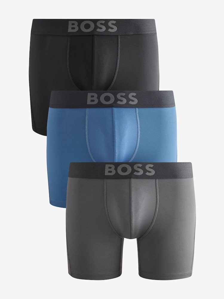 BOSS Multicolour Logo Stretch Mircofibre 3 Briefs - Image 1 of 8