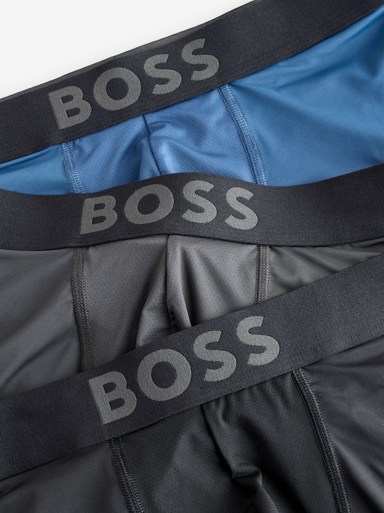 BOSS Multicolour Logo Stretch Mircofibre 3 Briefs - Image 8 of 8