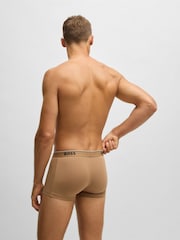 BOSS Nude/Coral Stretch Cotton Trunks 3 Pack - Image 3 of 10