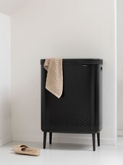 Brabantia Matt Black Bo Laundry Bin Hi with Plastic Lid - Image 1 of 6