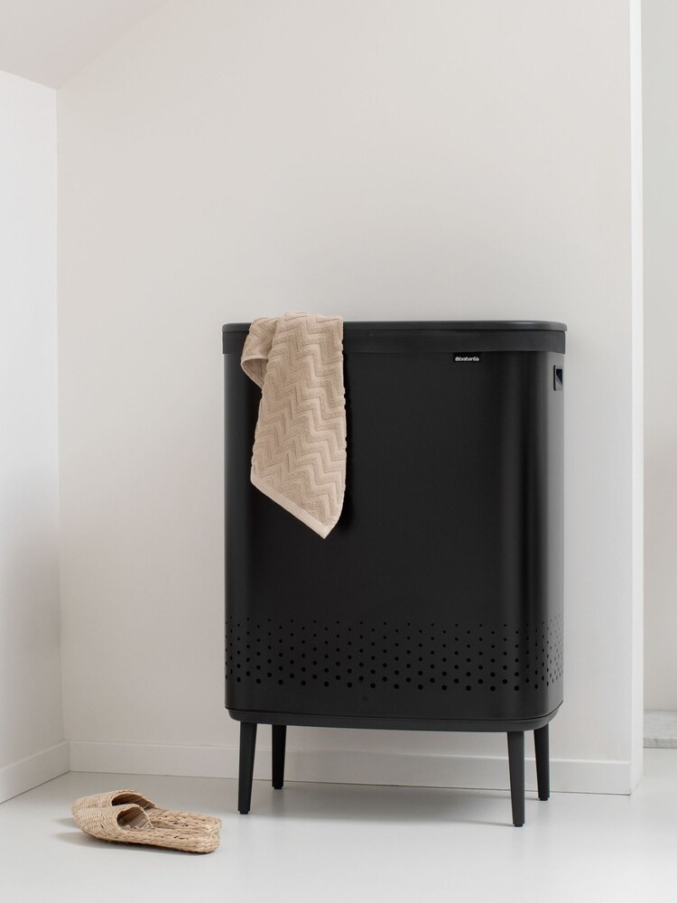 Brabantia Matt Black Bo Laundry Bin Hi with Plastic Lid - Image 1 of 6