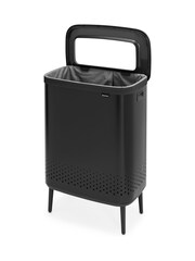 Brabantia Matt Black Bo Laundry Bin Hi with Plastic Lid - Image 5 of 6