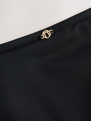 Black Shirred Brazilian High Leg White Bikini Bottoms - Image 7 of 7