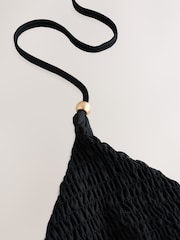 Black Shirred Triangle Bikini Top - Image 8 of 8