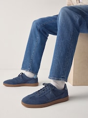 Navy Suede Smart Casual Trainers - Image 1 of 7