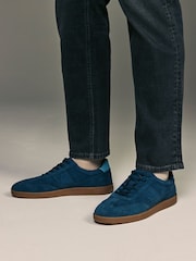 Navy Suede Smart Casual Trainers - Image 2 of 7