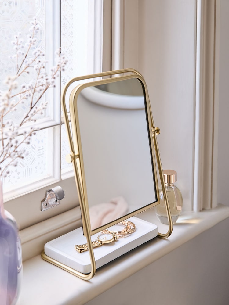 Gold Mia Dressing Table Mirror - Image 1 of 3 Gold Mia Dressing Table Mirror - Image 1 of 3